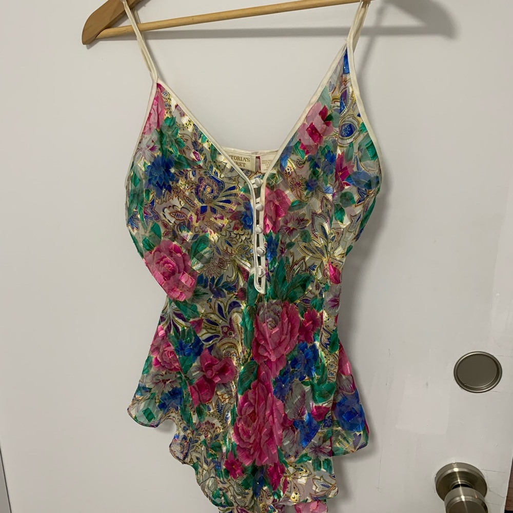 Vintage Victoria’s Secret Floral Multicolor Onesie Large